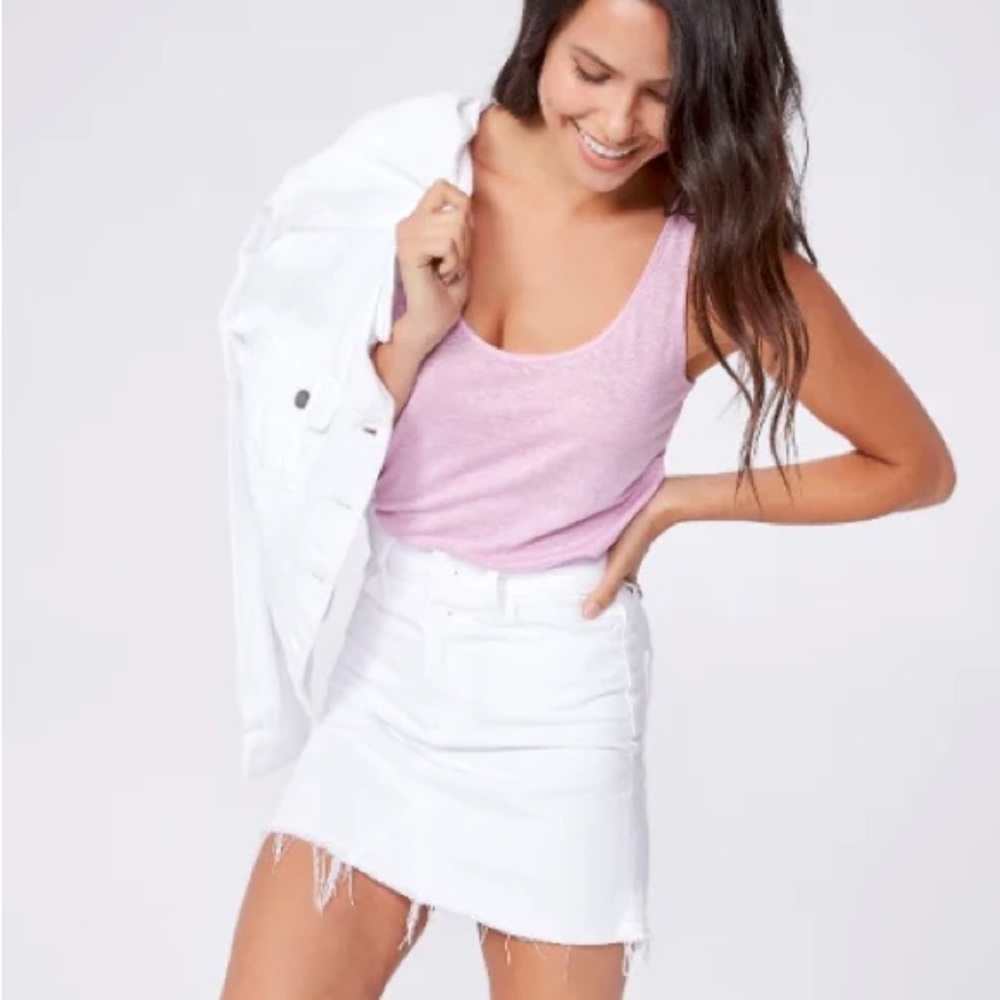 Paige white denim skirt